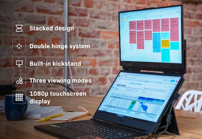 DUEX Float dual laptop screen mounting system