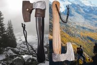 Viking Damascus Reaper forged carbon fiber handle adventure axe