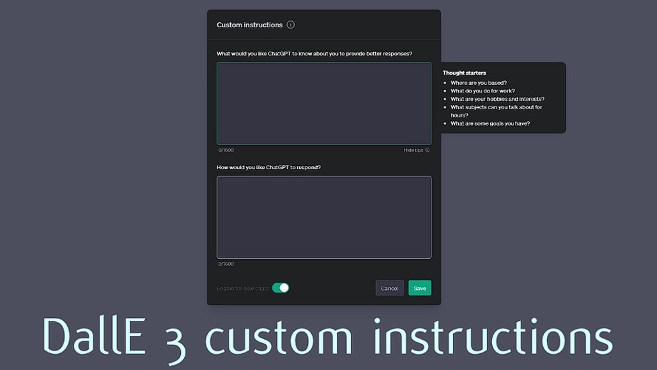 Power up ChatGPT DallE 3 using custom instructions