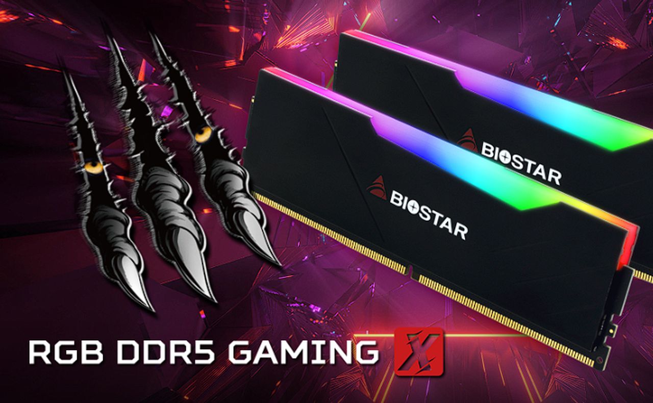 BIOSTAR 4800MHz 16GB RGB DDR5 GAMING X memory