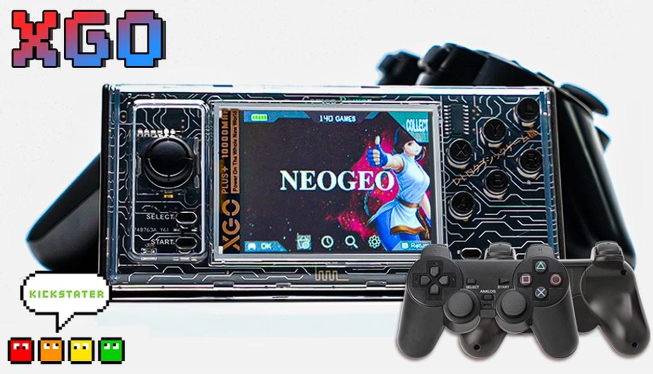 XGO handheld retro gaming console and wireless charger