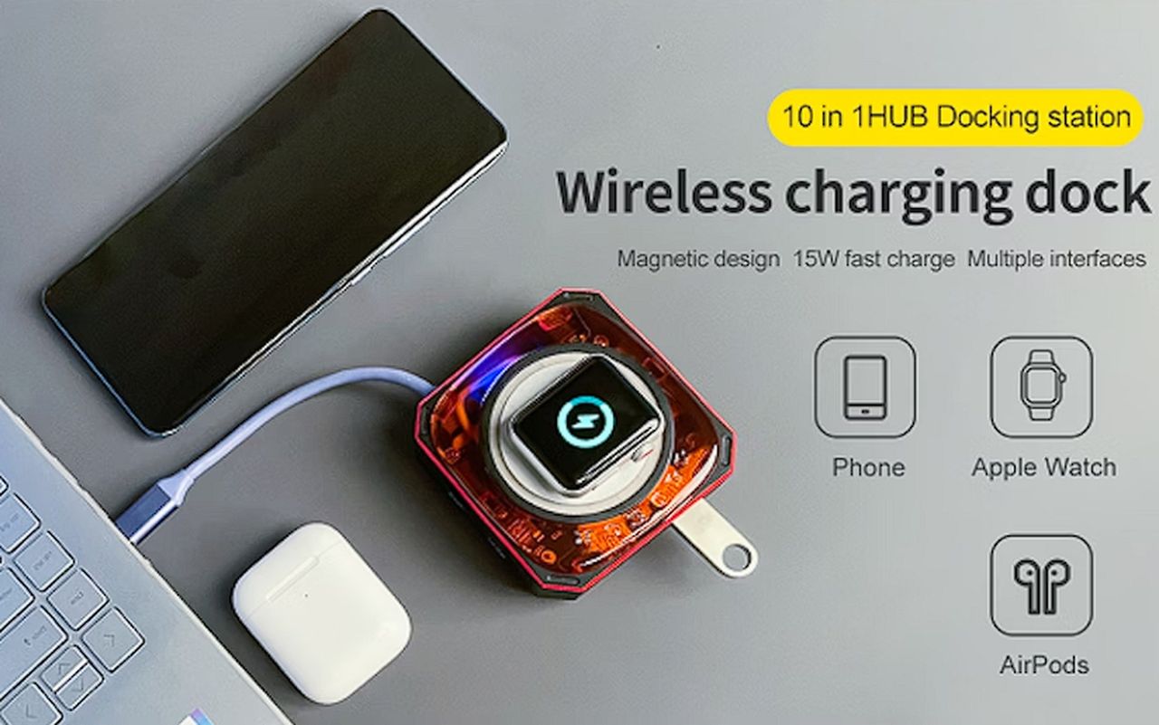 HOBOLL wireless charger and 10-in-1 docking station and hub 