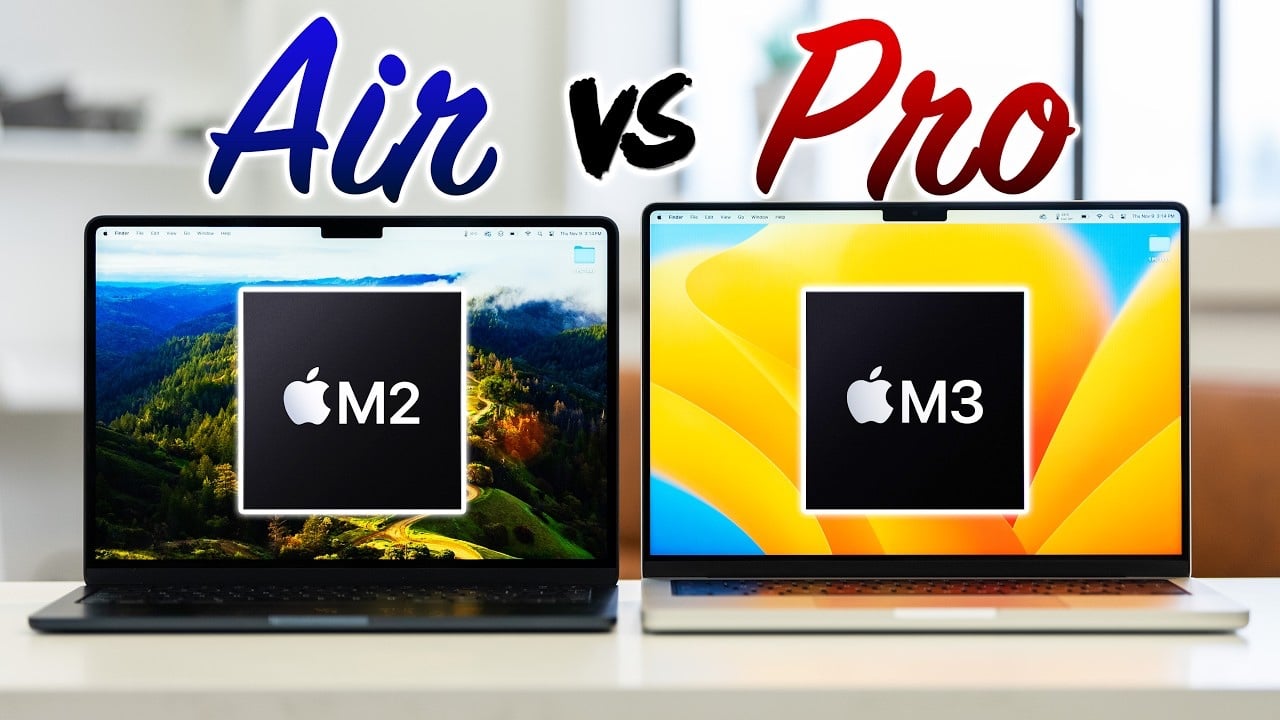 M2 MacBook Air vs M3 MacBook Pro (video)