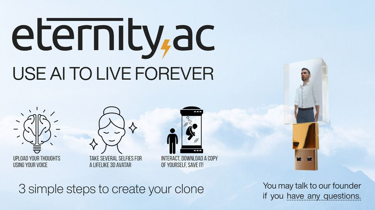 Digitally clone yourself using Eternity AI