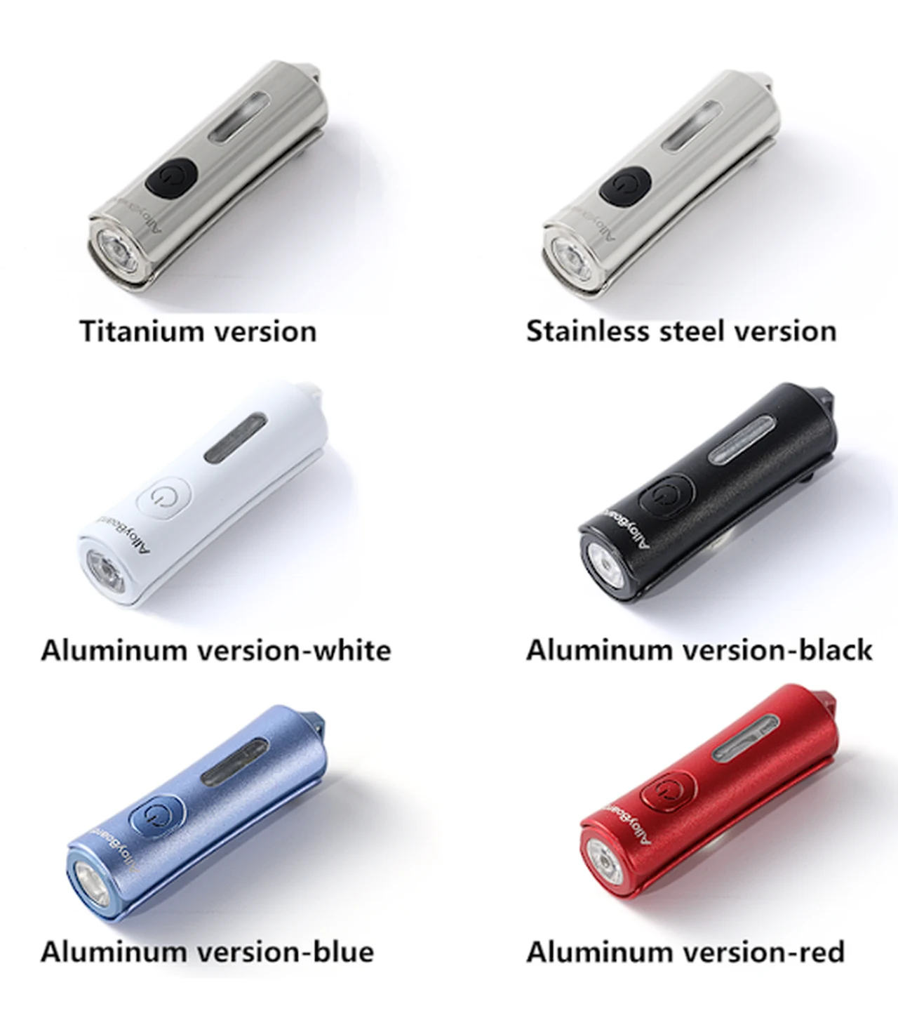 Alloyboard flashlight colour options