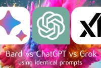 ChatGPT vs Bard vs Grok comparison using identical prompts