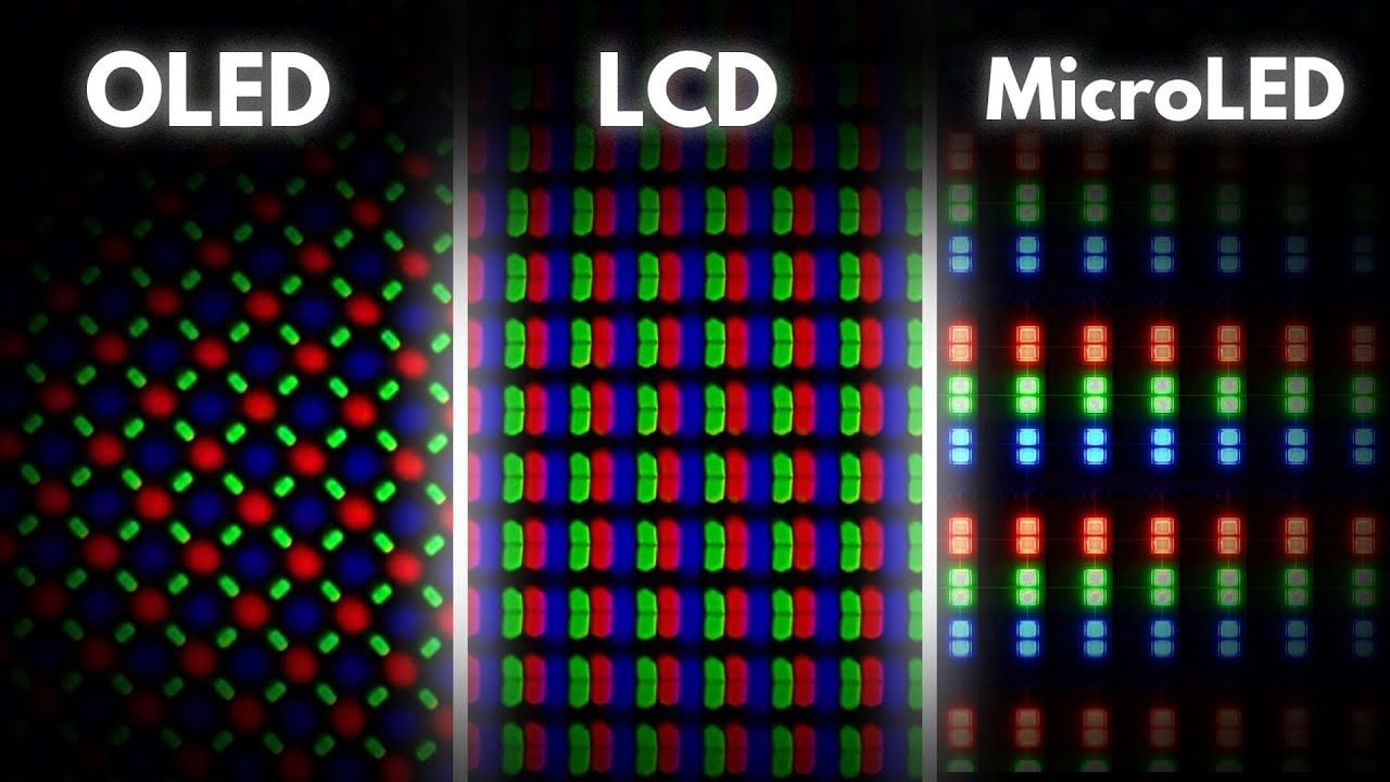 What are the differences between LED vs OLED vs MicroLED