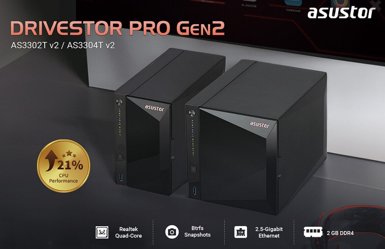 ASUSTOR Drivestor 2 and Drivestor 4 Pro Gen2 NAS storage