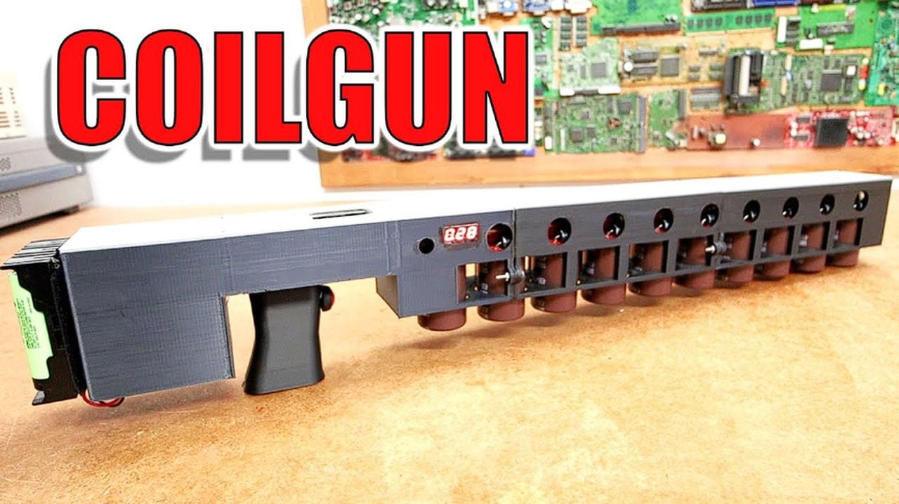 Building a 10 Stage Coilgun magnetic force projectile launcher