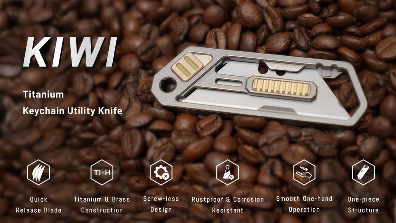 Kiwi Titanium EDC minimalist multitool and keychain utility knife