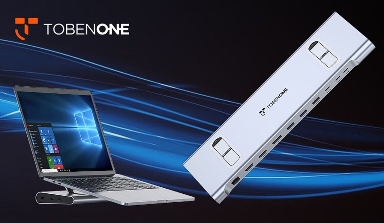 TobenONE 15-in-1 USB-C docking station and laptop stand