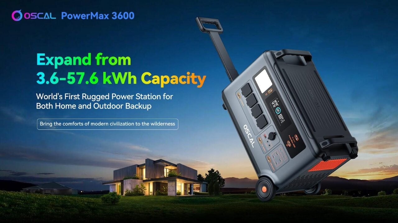 World’s First Rugged Power Station! Blackview OSCAL Rolls Out Power Station PowerMax 3600 with Expandable Capacity from 3.6kWh to 57.6kWh, 3600W Output, and 24/7 UPS in 5-8ms Switchover.