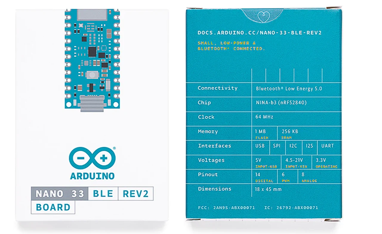 Arduino Nano 33 BLE Rev2 specs
