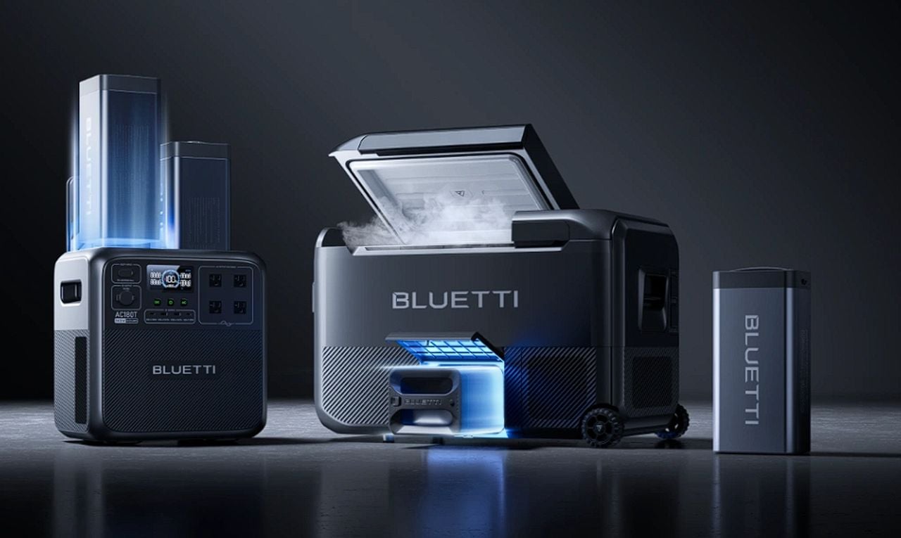 New BLUETTI SwapSolar portable power station and outdoor fridge