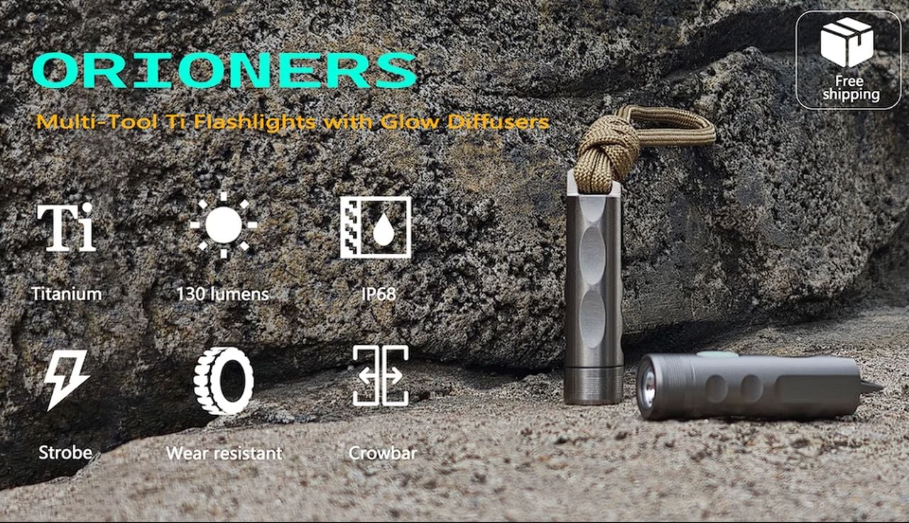 Orioners EDC flashlight and glow diffusers