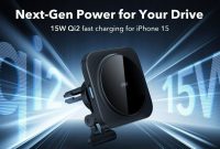 15W Qi2 iPhone 15 wireless car charger