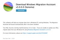 Windows Migration Assistant Upgraded for macOS Sonoma 14.4